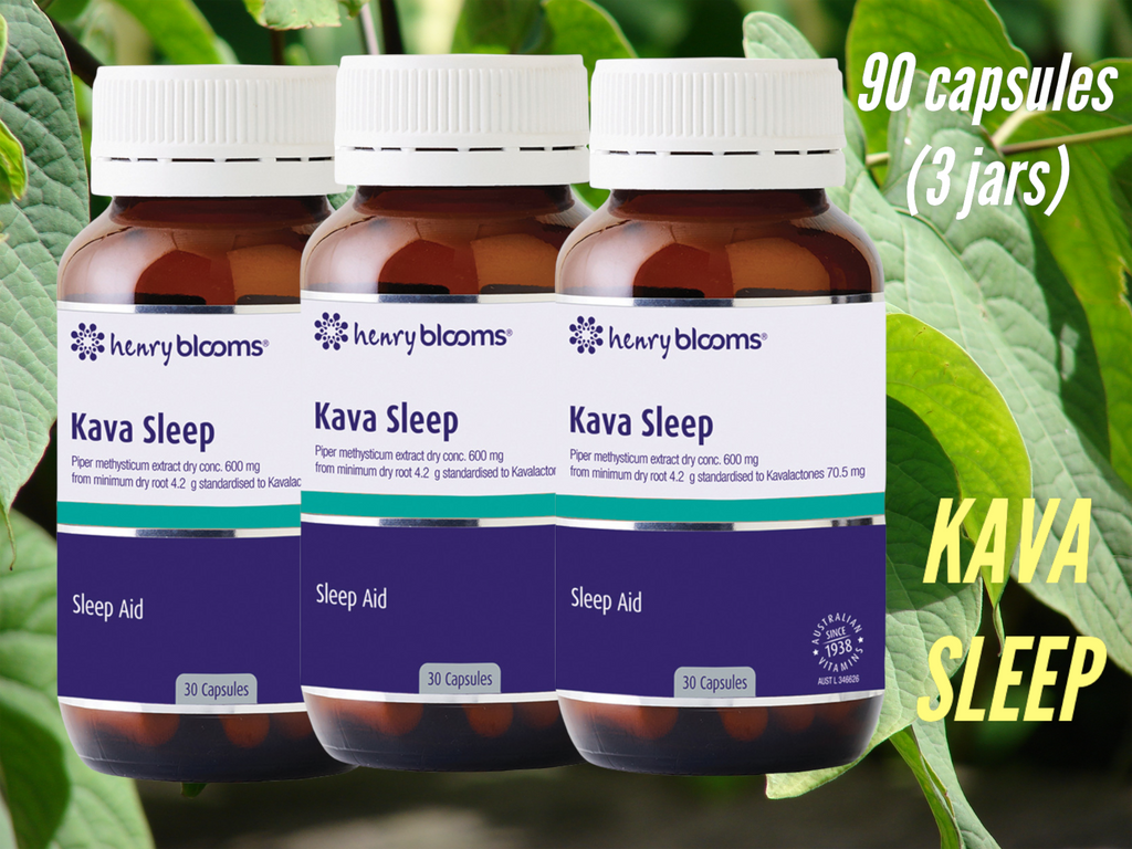 Henry Blooms Kava Sleep capsules. Buy Online Australia. Sleep Aid. Mind Relaxation. Soothe and calm nerves.