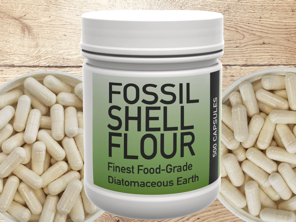 Fossil Shell Flour (Food Grade Diatomaceous Earth) -500 Capsules    FINEST FOOD-GRADE DIATOMACEOUS EARTH