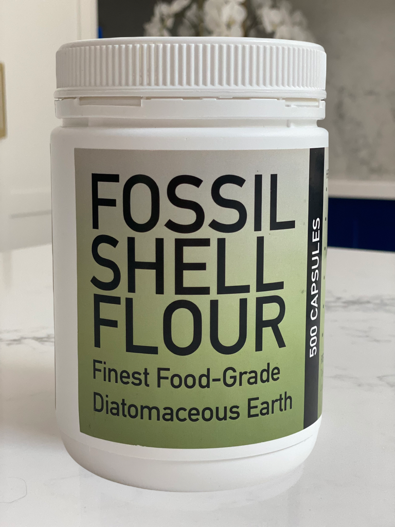  Fossil Shell Flour (Food Grade Diatomaceous Earth)  capsules. Bulk 500 pack. 500 vcapsules. Buy online Australia. OrganicFINEST FOOD-GRADE DIATOMACEOUS EARTH