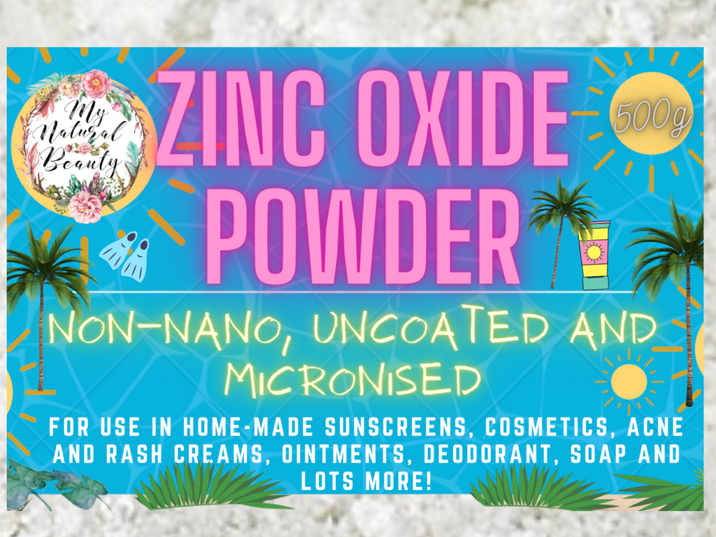    Zinc oxide powder is a fine white-coloured powder that is great for use as an effective sunscreen. This product is cosmetic grade and perfect for use in your skin care products.  Zinc oxide is a natural mineral which provides safe and effective protection against UV rays.