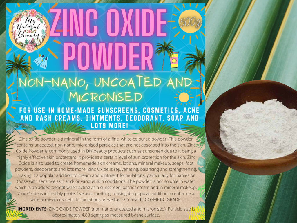 The powder is not soluble in water which is an added benefit when acting as a sunscreen and in mineral makeup. Zinc oxide is also used in cream and ointment formulations, particularly for babies, to soothe irritated skin