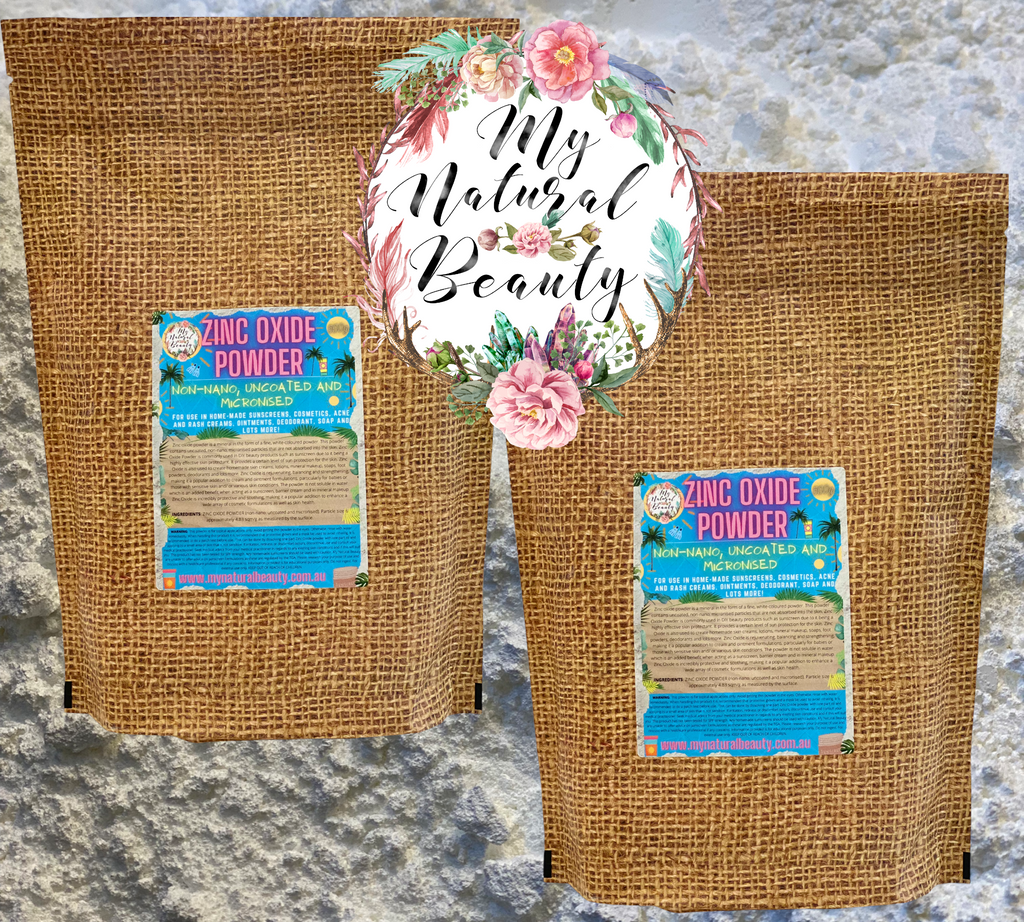  ZINC OXIDE POWDER- 1kg (2 x 500g ) NON-NANO, UNCOATED AND MICRONISED.    BULK 1kg. In 2 x 500g resealable pouches.      COSMETIC GRADE- For external use only. For use in home-made sunscreens, cosmetics, acne and rash creams, ointments, deodorant, soap and lots more!