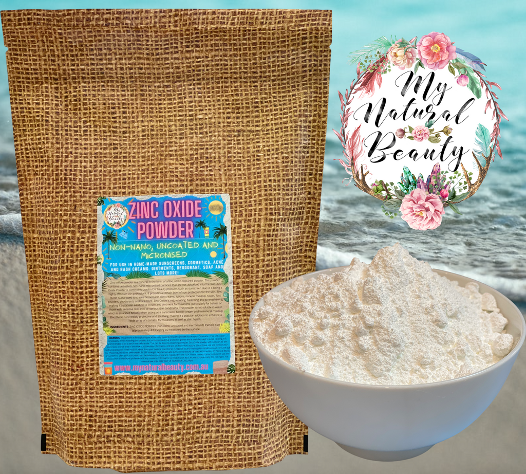 USES AND BENEFITS OF ZINC OXIDE POWDER Zinc oxide powder is a mineral in the form of a fine, white-coloured powder. This powder contains uncoated, non-nano, micronised particles that are not absorbed into the skin. Zinc Oxide Powder is commonly used in DIY beauty products such as sunscreen due to it being a highly effective skin protectant. 