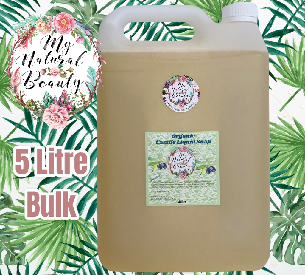 Organic Castile Liquid Soap- 5 Litres. Buy online Australia. Bulk Castile Soap. Organic. Castile Soap is concentrated and has many uses. See some of our suggested uses for Castile soap. See some of the suggestions for diluting Castile soap for many purposes.