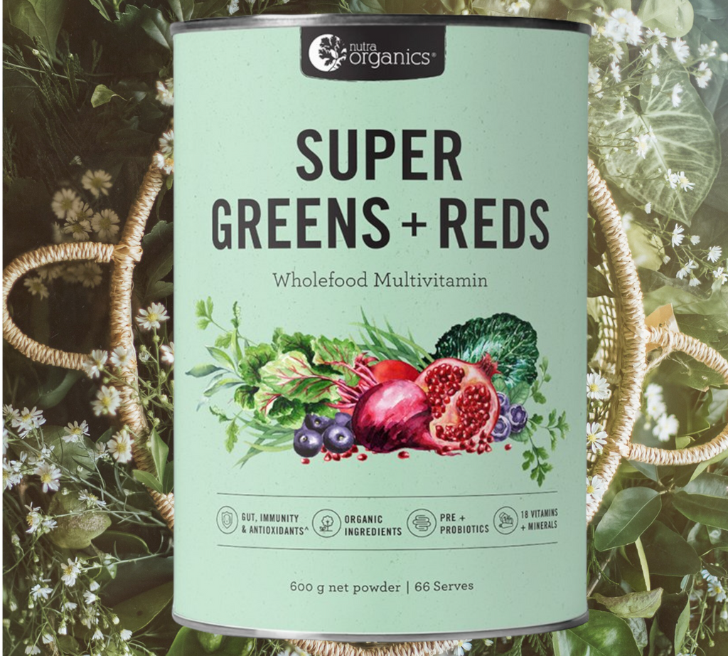 Nutra Organics Super Greens + Reds- 600g. On Sale. Buy online. FREE  Shipping