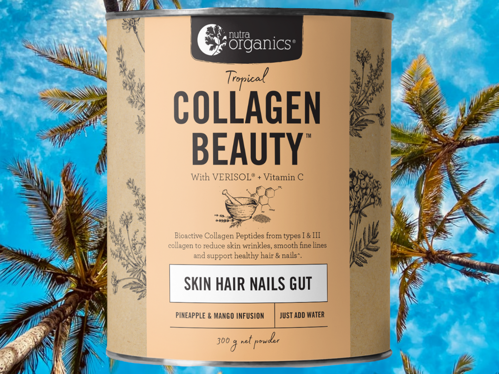 INGREDIENTS  Hydrolysed Collagen Peptides, VERISOL® Bioactive Collagen Peptides, Premium Refractance Dried Fruits & Veggie [Pineapple (5 %), Mango (5 %), Apple*, Beetroot*], Natural Plant Based Flavours, Natural Sweetener (Monk Fruit Extract), Camu Camu*, Sunflower Extract, Orgen-Zn® Guava*, Horsetail Herb*. *Certified Organic Ingredients
