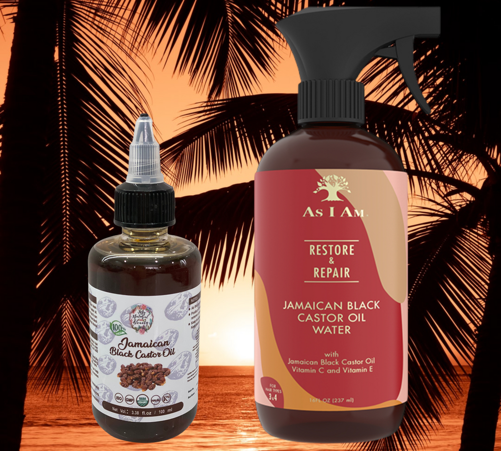 Jamaican Black Castor Oil Water- 473 ml and Organic Jamaican Black Castor Oil- 100ml Bundle