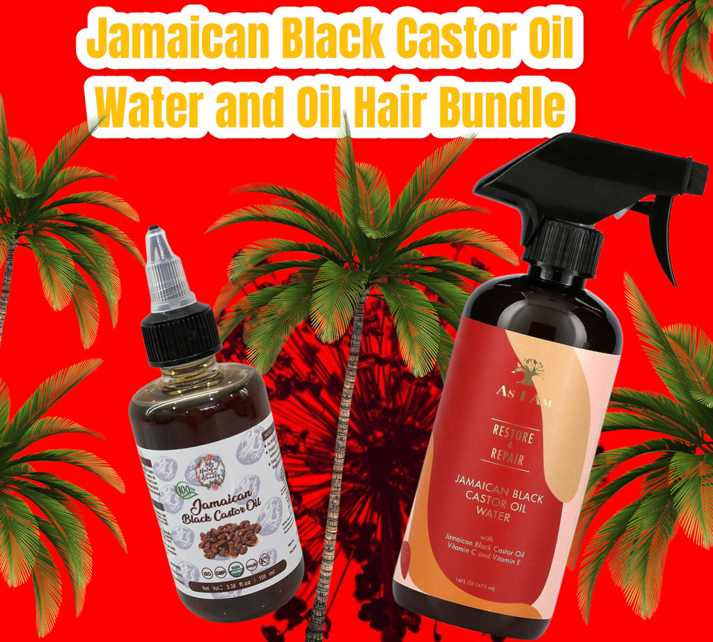 Jamaican Black Castor Oil Water- 473 ml and Organic Jamaican Black Castor Oil- 100ml Bundle