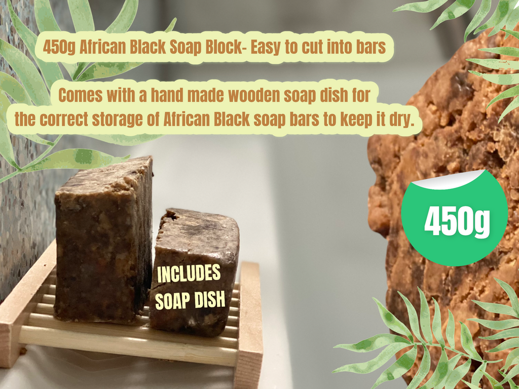 Soap dish with slats for African Black Soap. Correct storage of African Black Soap
