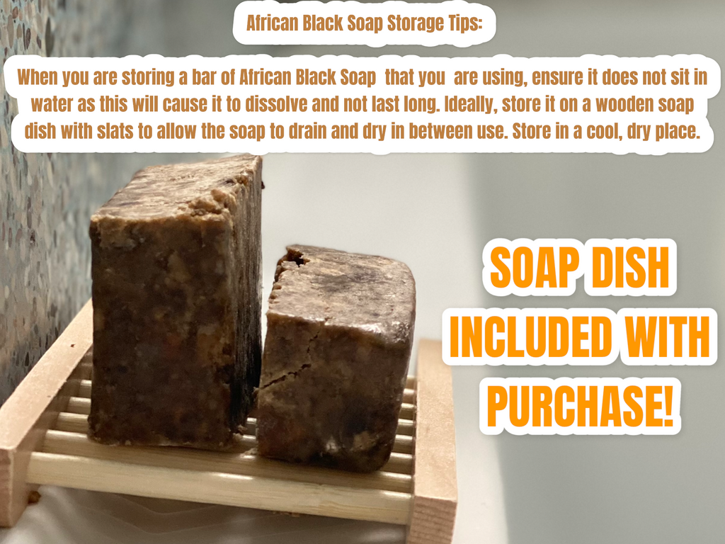 It keeps the skin clean and helps prevent premature facial lines. It is great for bathing the whole body and washing of the hair, especially as a natural hair shampoo to avoid itchy and dry scalps.   Our African Black Soap is recommended for the young and the old and is of the most outstanding quality.