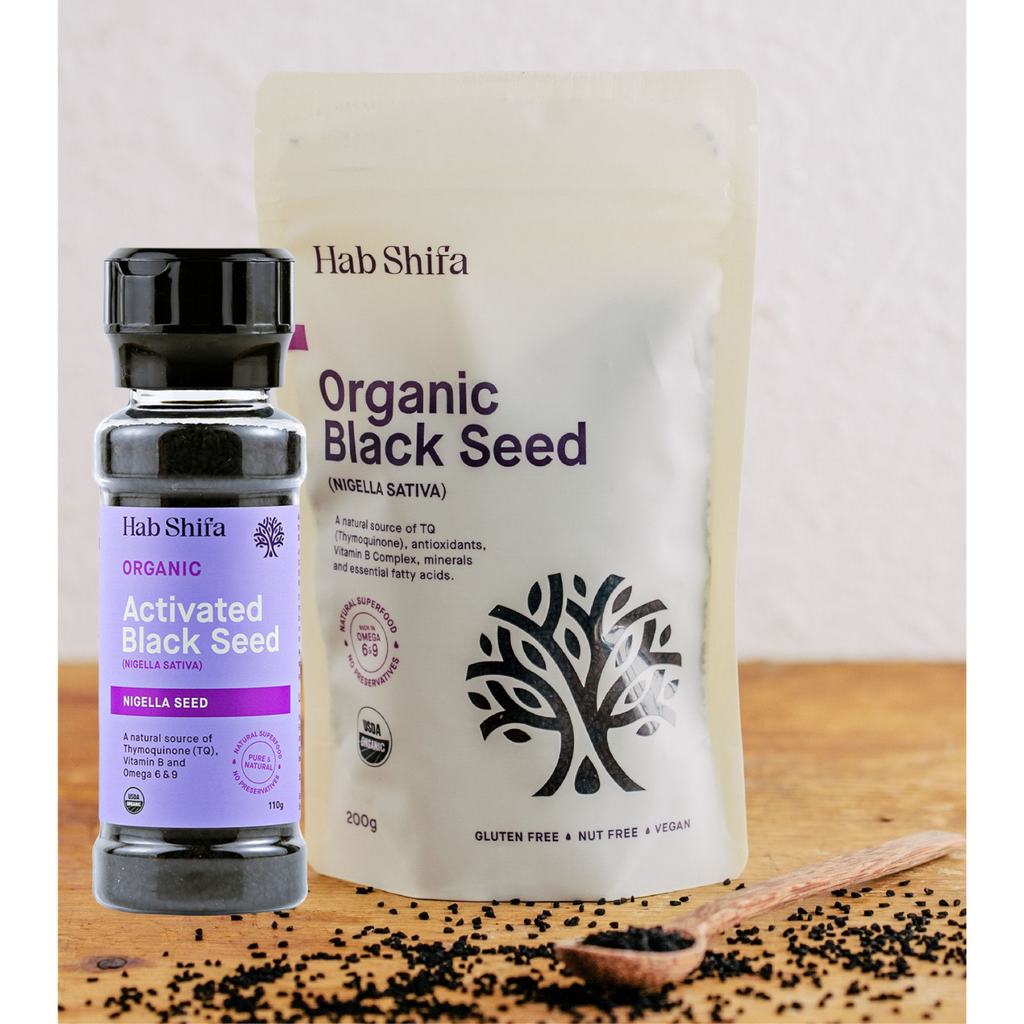 As one of nature’s rare complete superfoods, Black Seeds (Nigella Sativa) have been used for thousands of years in the maintenance of health and well being. With its distinctive flavour and crunch, Hab Shifa grinders add a true talking point when added to any dish. Hab Shifa Black Seeds can be sprinkled on cereals, muesli and salads. It can also be added to breads, soups and shakes.