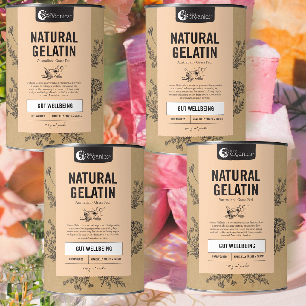 Natural Gelatin- Nutra Organics- 4 x 500g  This product qualifies for FREE shipping Australia wide.