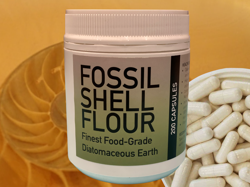Fossil Shell Flour (Food Grade Diatomaceous Earth) -200 Capsules    FINEST FOOD-GRADE DIATOMACEOUS EARTH Buy online Sydney Australia. NSW
