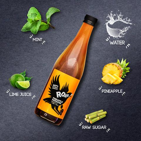 ROAR LIVING™ PINEAPPLE PARADISE CORDIAL. 100% Natural Healthy cordials Australia.