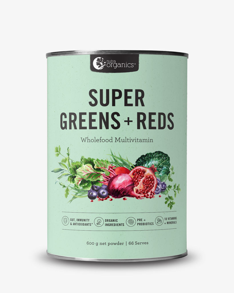 Nutra Organics Super Greens + Reds- 600g. On Sale. Buy online. FREE  Shipping