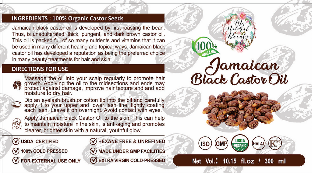 My Natural Beauty Organic Jamaican Black Castor Oil 2x 300 ML Bottles