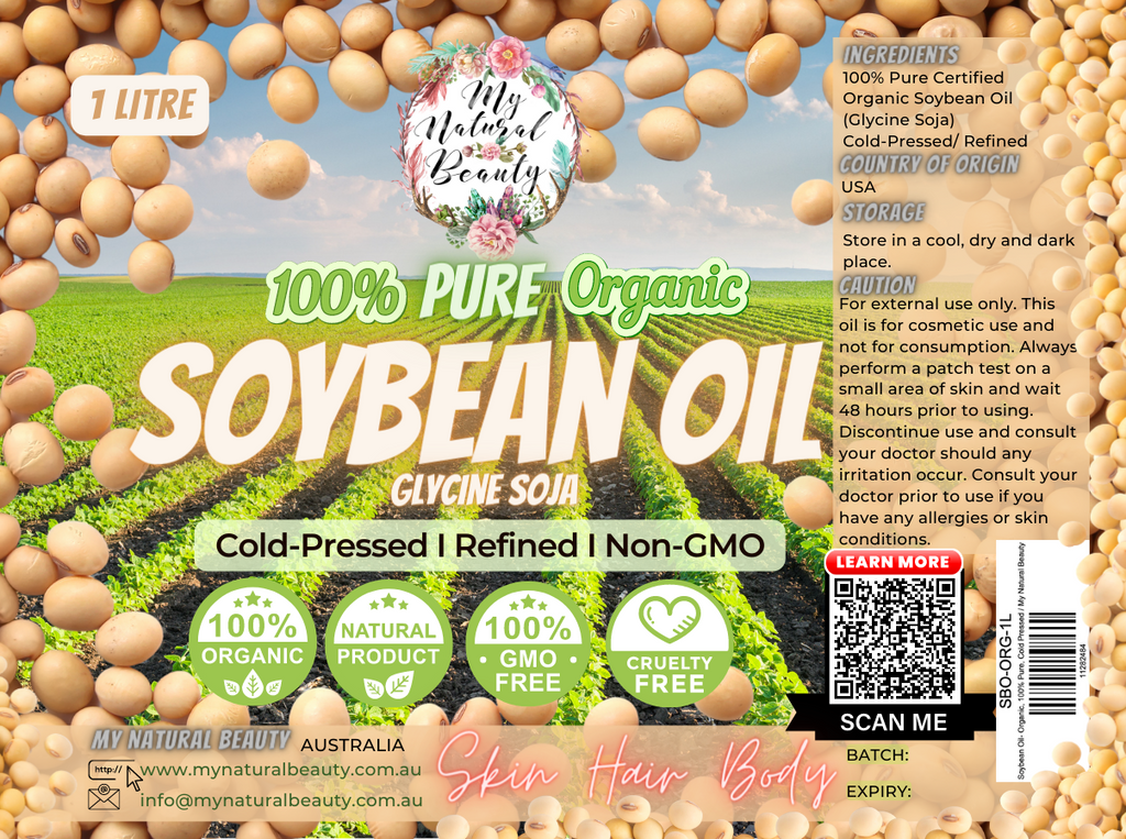 Soybean Oil- Organic, 100% Pure, Cold Pressed