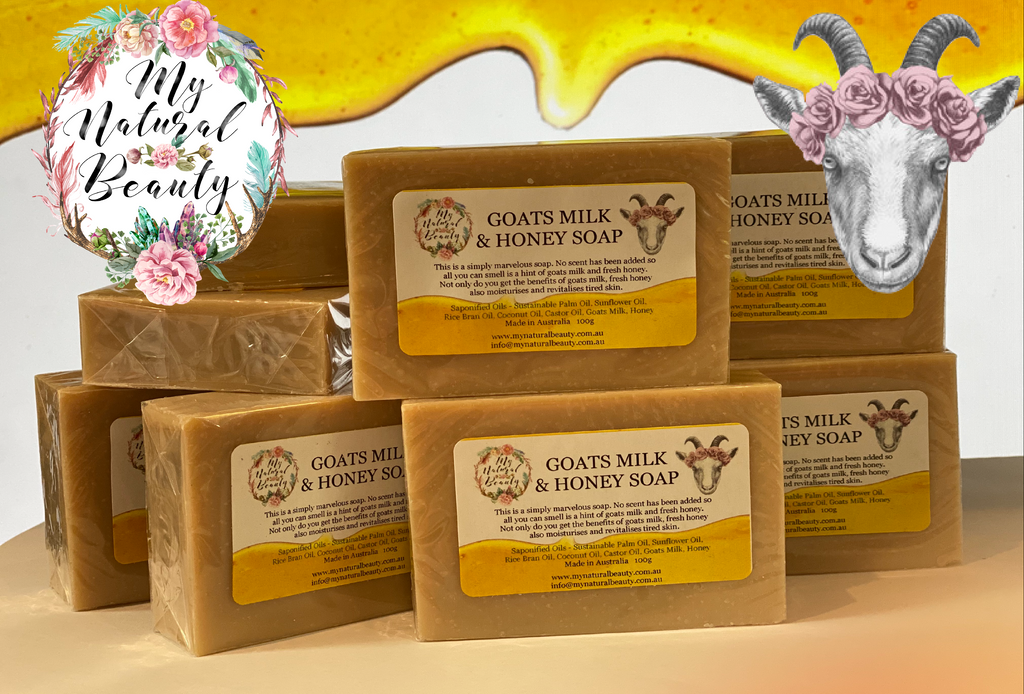 Goats milk and honey soap. Buy online Australia. 100% Natural