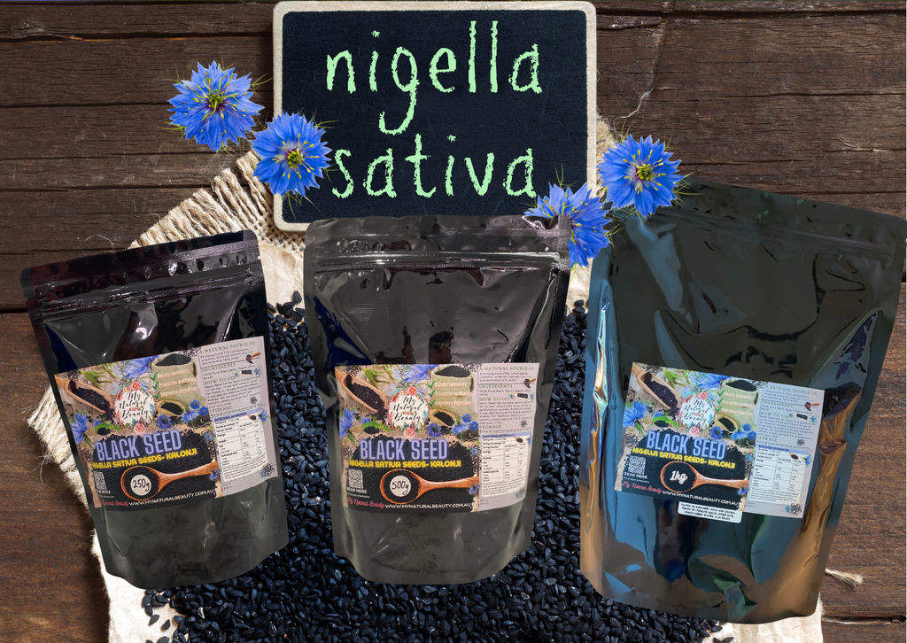 Nigella Sativa Seeds- Kalonji   •	Boosts immunity •	A natural source of Thymoquinone (TQ), antioxidants, vitamins, minerals and essential fatty acids. •	Promotes wellbeing •	Improves digestion   INGREDIENTS: 100% Pure Black Seed ( Nigella Sativa Seed)