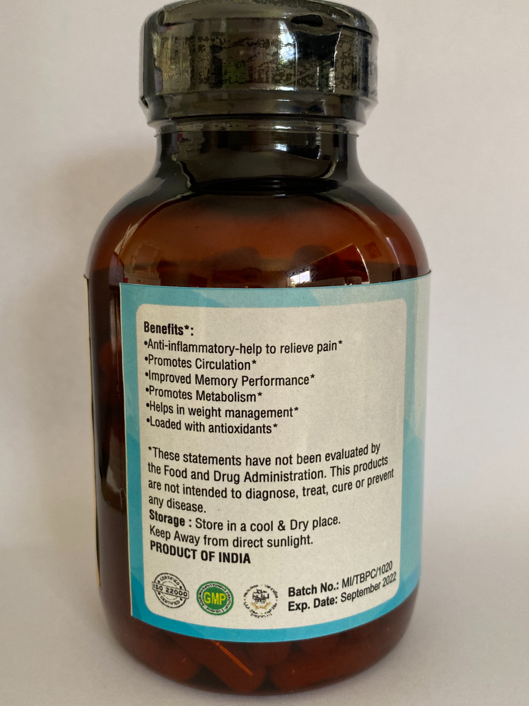 120 x 100% Natural Organic Turmeric and  Black Pepper Capsules   120 CAPSULES IN A SEALED CAPSULE JAR. THIS IS A 60 DAY SUPPLY. Sydney, Australia Stock. Fast Dispatch. Free shipping with tracking.  Pairing Turmeric with Black pepper increases the bio-availability of Turmeric and enhances absorption.  Supplement Facts: Serving Size: 2 vegetable capsules Servings per container: 60 Amount per serving: Turmeric Root Powder (Curcuma Longa) 810 mg Black Pepper Powder (Piper Nigrum) 90 mg Ingredients: Turmeric Roo