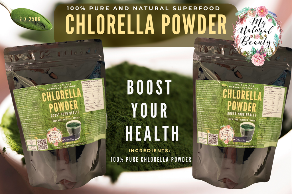 Chlorella Powder- 500g (2x 250g)     100% Pure Chlorella Powder, Nothing Added, No Fillers, No Nasties   100% Pure and Natural Superfood. Boost your health.
