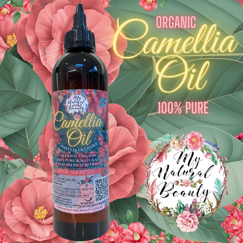 Camellia Oil- Certified Organic Camellia Oleifera Certified  Organic   I    100% Pure & Natural   I  Cold-Pressed, Refined  FOR HAIR, SKIN AND BODY  Camellia Oil is also known as: Camellia Tea Oil, Camellia (Seed) Oil (Tea Oil), Camellia Oil, Camellia Seed Oil, Camellia Tea Seed Oil and Camelia Tea Oil.