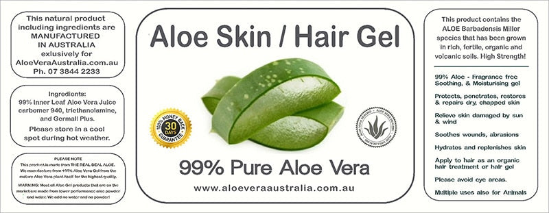 Aloe Vera Gel for skin and hair - 99% PURE ALOE VERA- 1kg Brand- Aloe Vera Australia. MANUFACTURED IN AUSTRALIA. After sun care. Hair and skin Aloe Vera gel.