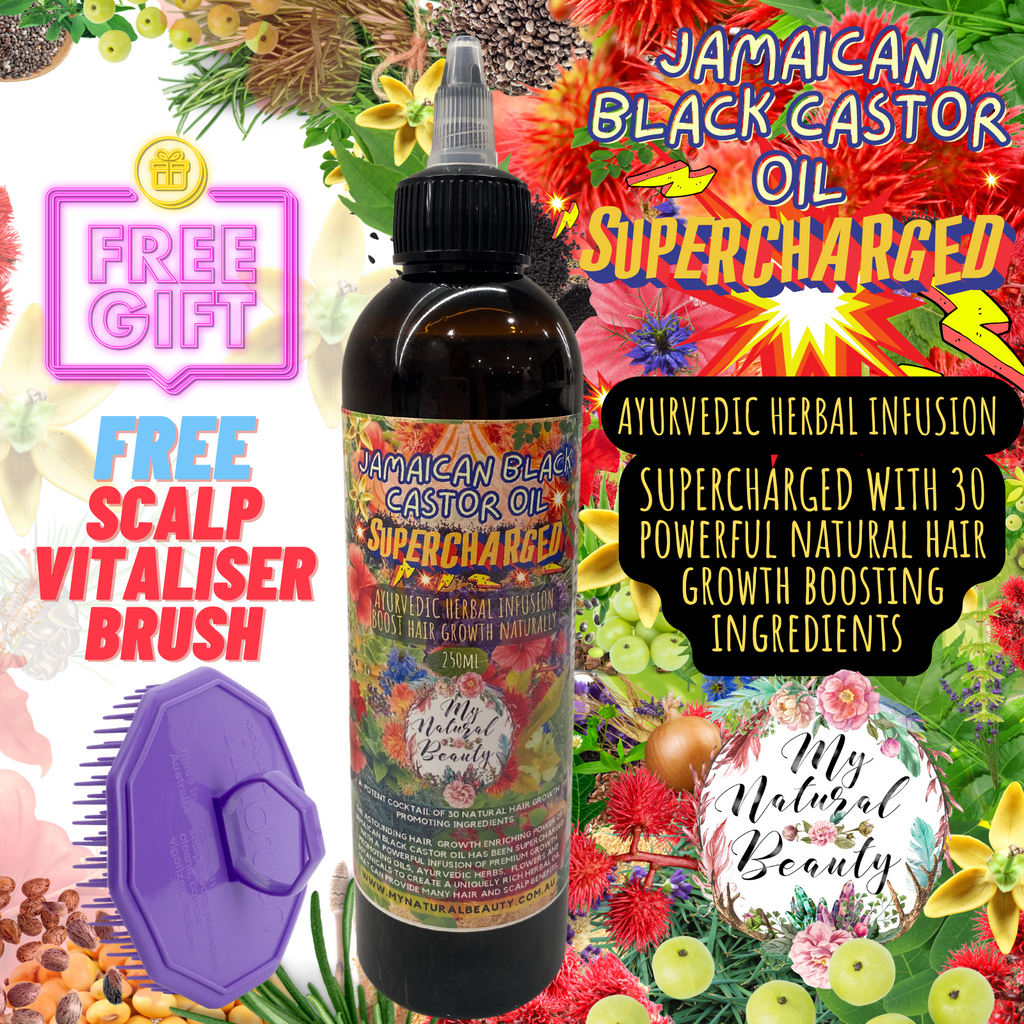 MY NATURAL BEAUTY    Jamaican Black Castor Oil SUPERCHARGED Ayurvedic Herbal Infusion