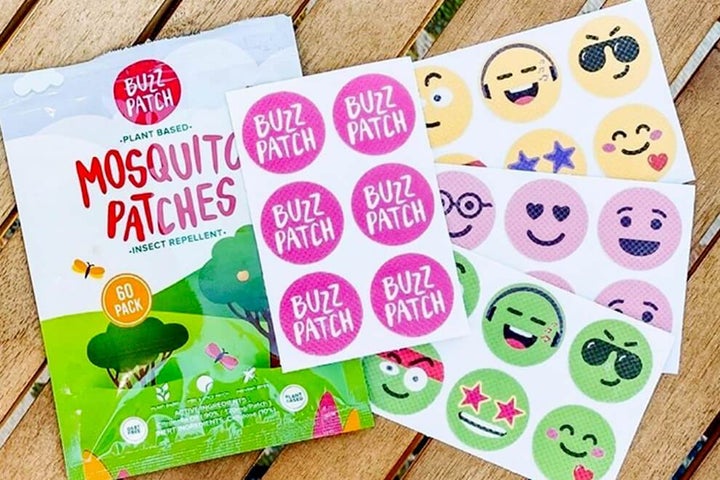 Pack of 60 assorted colours BuzzPatch mosquito repellent stickers. The world’s #1 all-natural, non-spray protection against mosquitoes!   This is a pack of pure magic. A scientifically formulated and tested blend of highly effective, all natural essential oils that have been used for hundreds of years by indigenous communities to repel mosquitos.