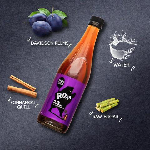 ROAR LIVING™ PLUM PUDDING CORDIAL  Free Shipping Australia wide for all orders over $60.00     MADE WITH LOVE ON THE SUNNY GOLD COAST  Roar Living™ uses traditional preserving methods inspired from the ancient wisdom of Dr Avicenna 'The Canon of Medicine' and 'Book of Healing' to create a must-have range of Australia’s finest cordials. Natural, healthy cordials. No preservatives . 